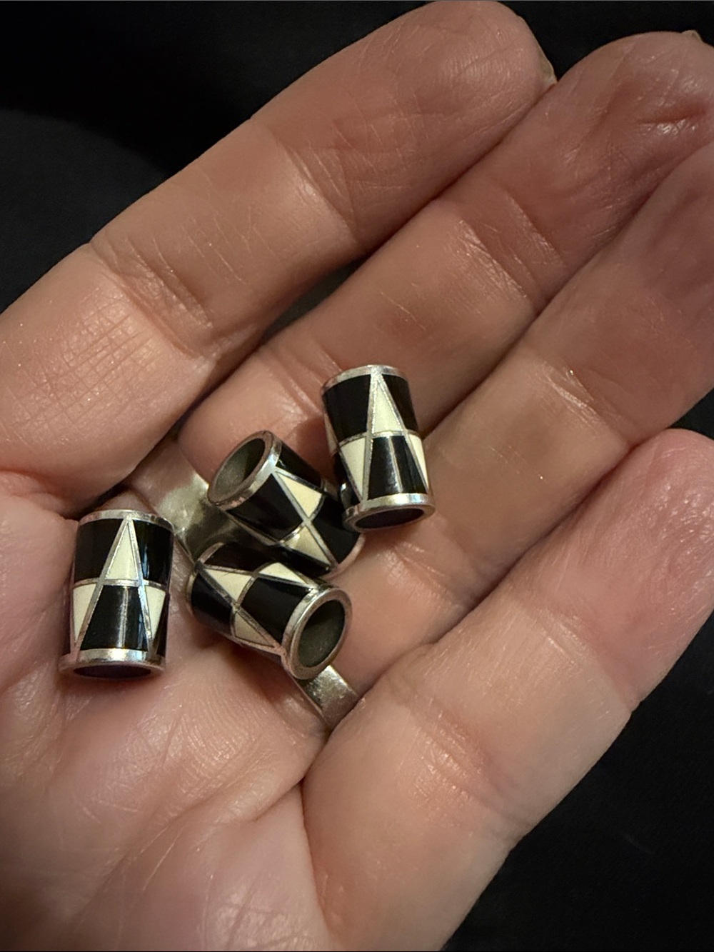 Brighton Black and Silver Geometric Bead Charms